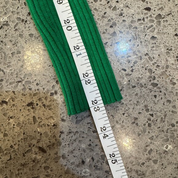 ZARA Green Ribbed Knit Cut-Out Mock Neck Sweater Crop Top Wrap Front Size S - Picture 8 of 8